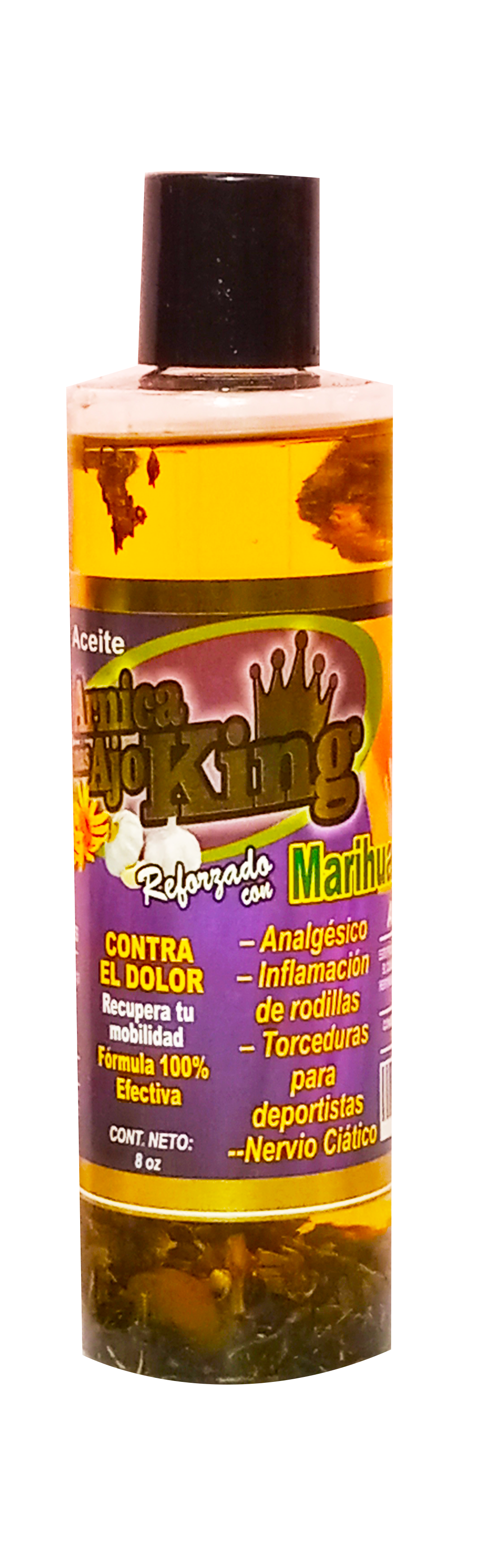 El aceite contra el dolor  Arnica Ajo King  Reforzado con Marihuanol