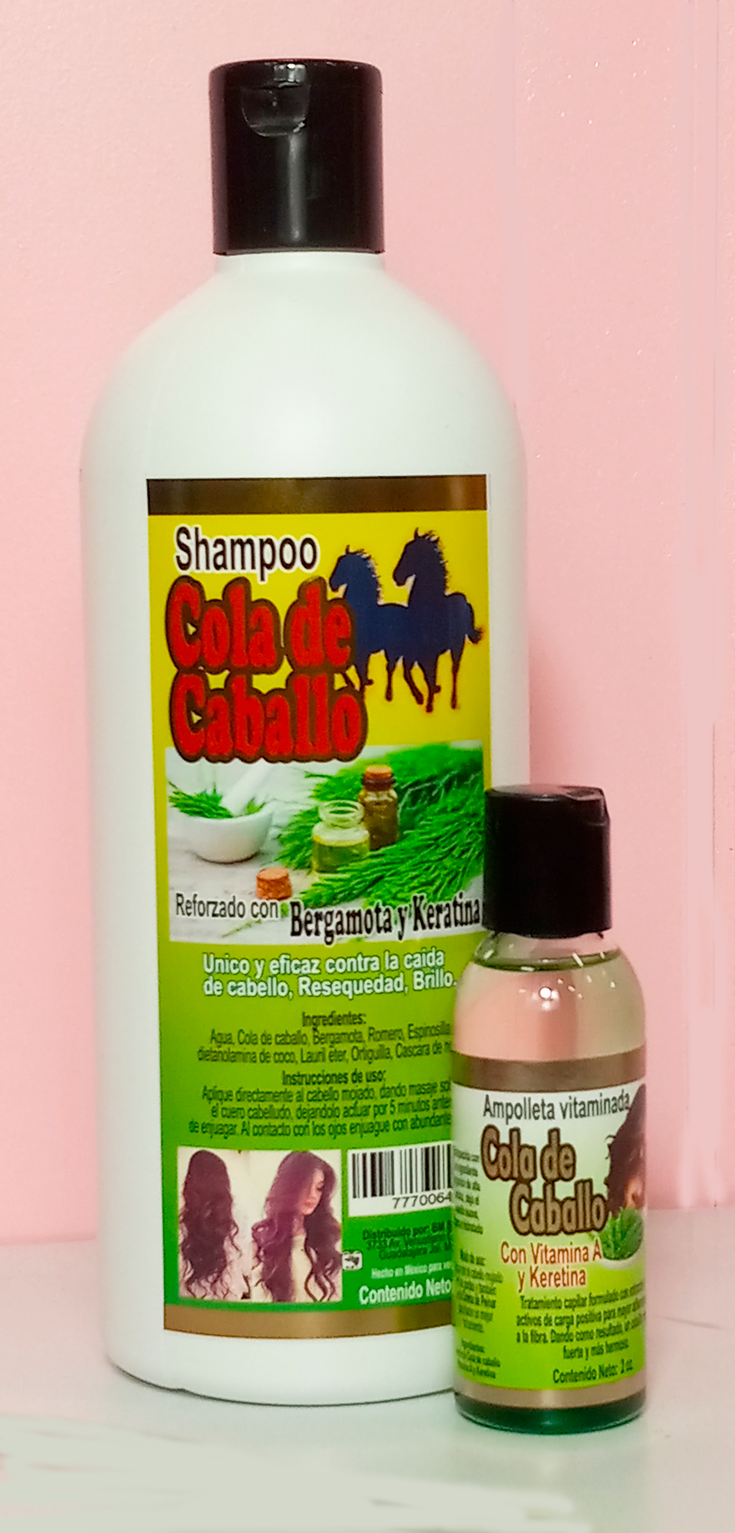 Paquete Shampoo y  Ampolleta vitaminada de Cola de Caballo