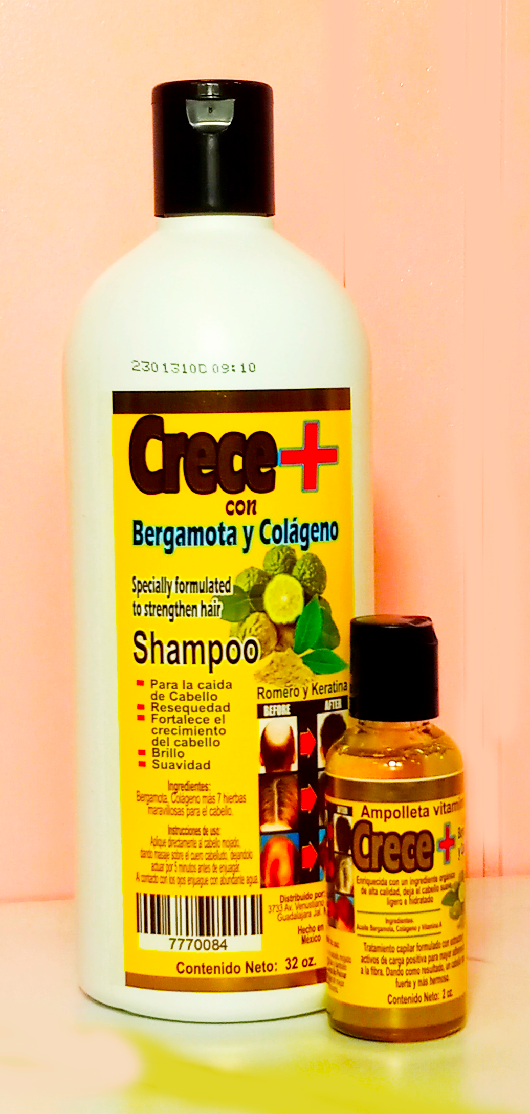 Paquete de Shampoo y Ampoyeta vitaminada de  Crece +