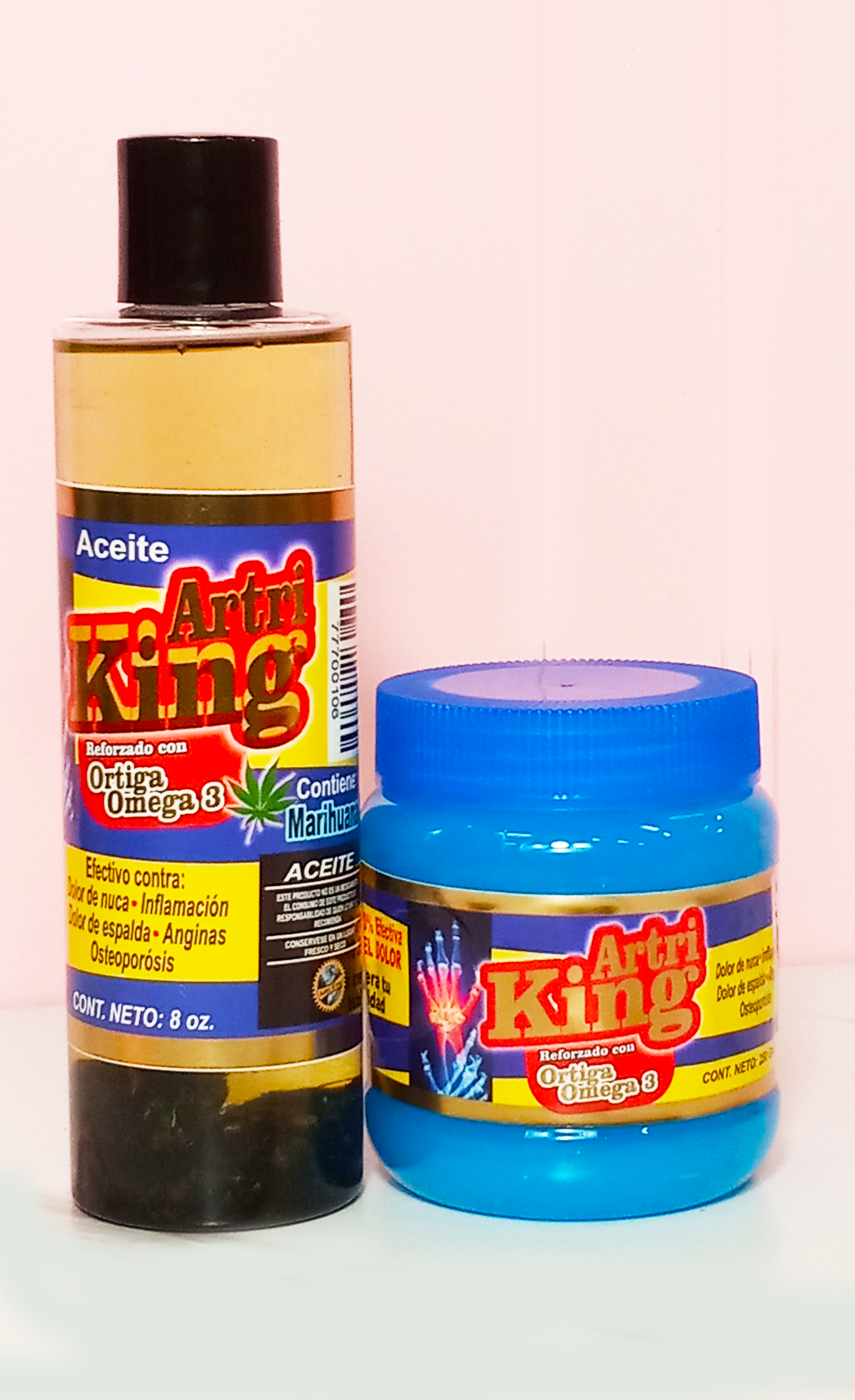 Paquete de Gel y Aceite de Artri King con Ortiga y Omega 3