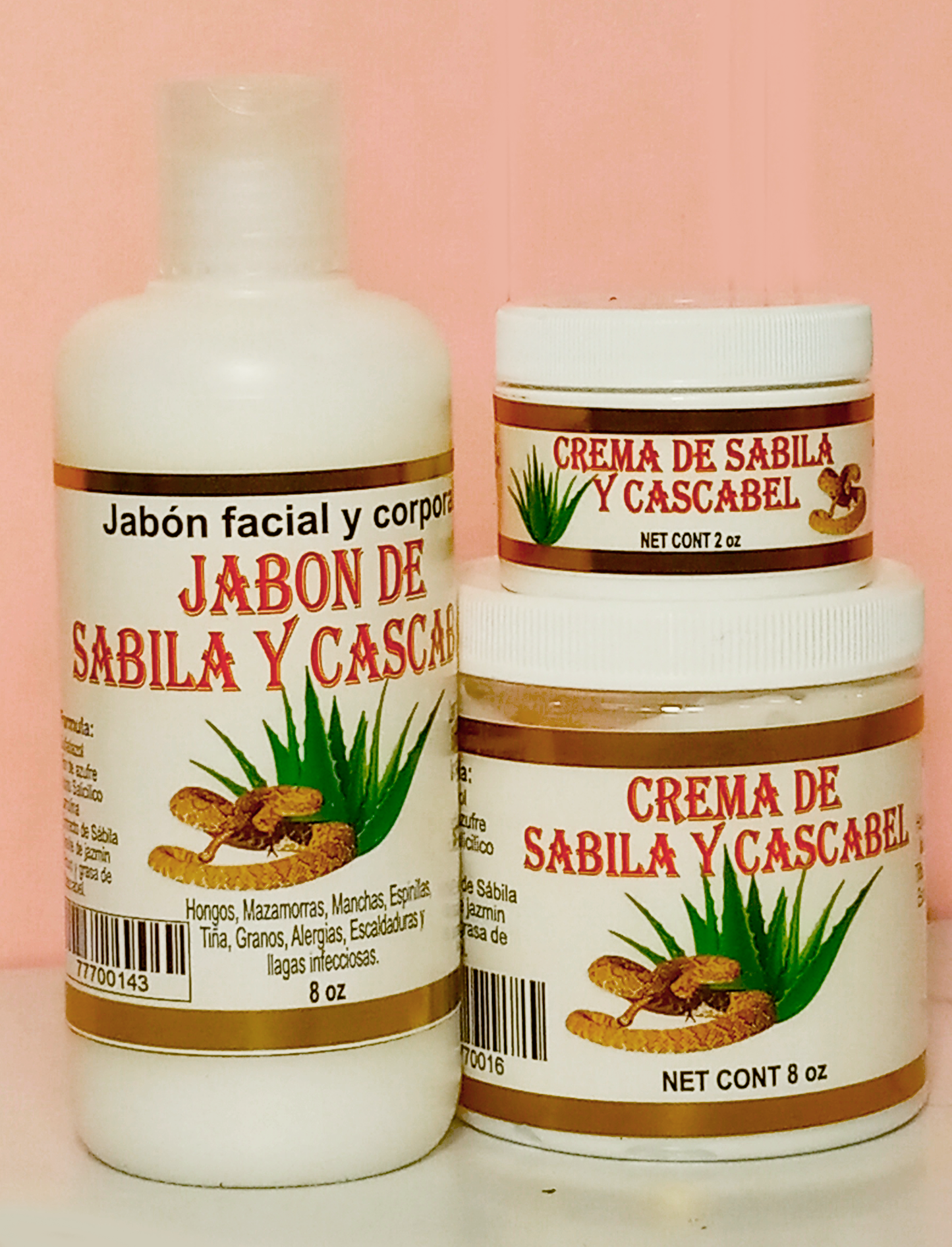 Paquete de Jabón corporal y crema de Sábila y Cascabel