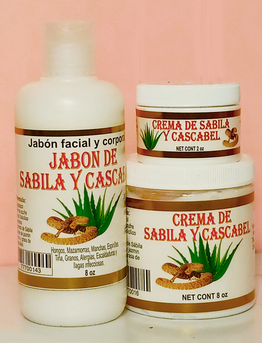 Paquete de Jabón corporal y crema de Sábila y Cascabel