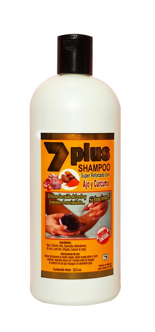 Shampoo de 7 PLUS con Ajo y Curcuma