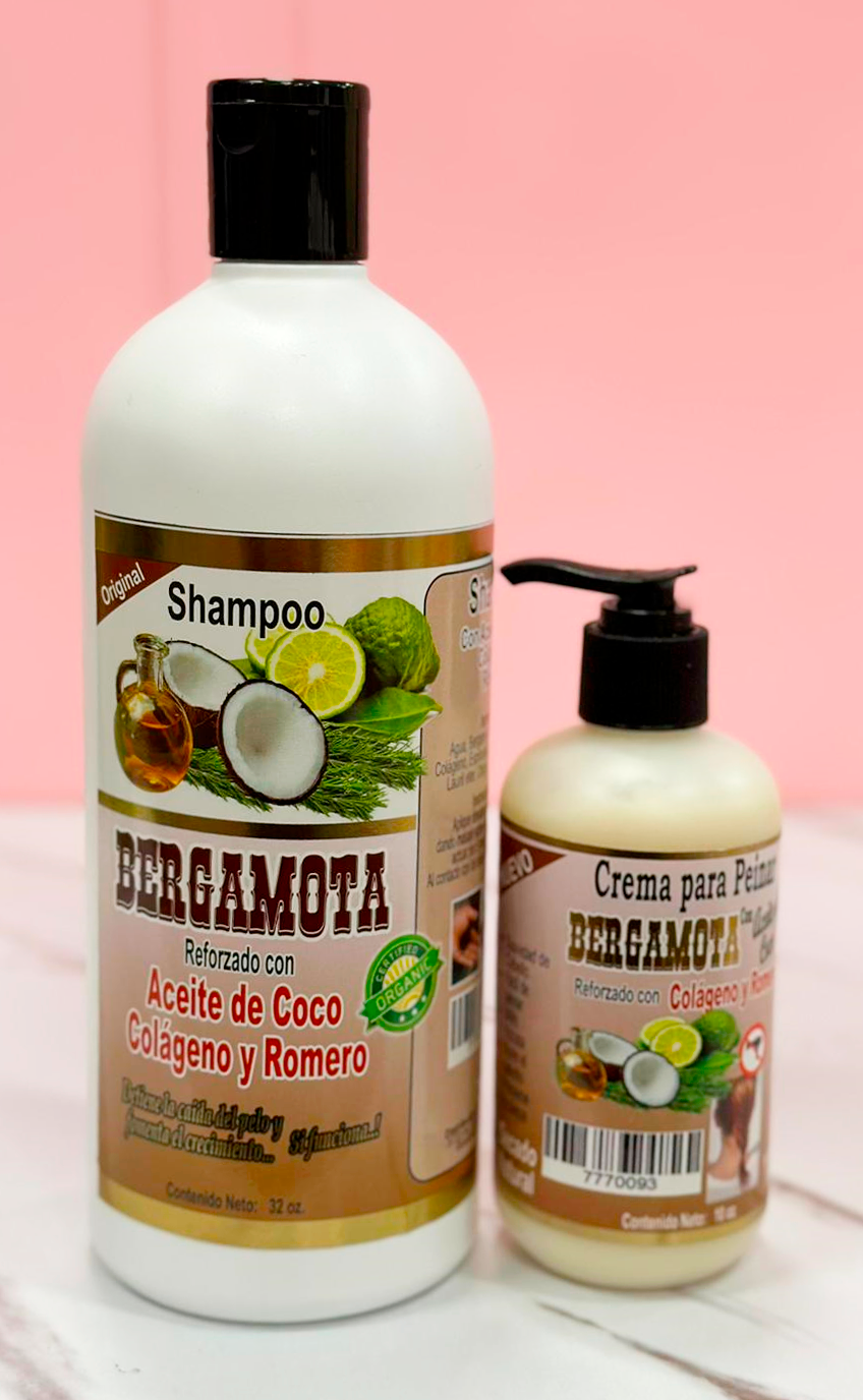 Paquete de Shampoo y Crema para el pelo de Bergamota