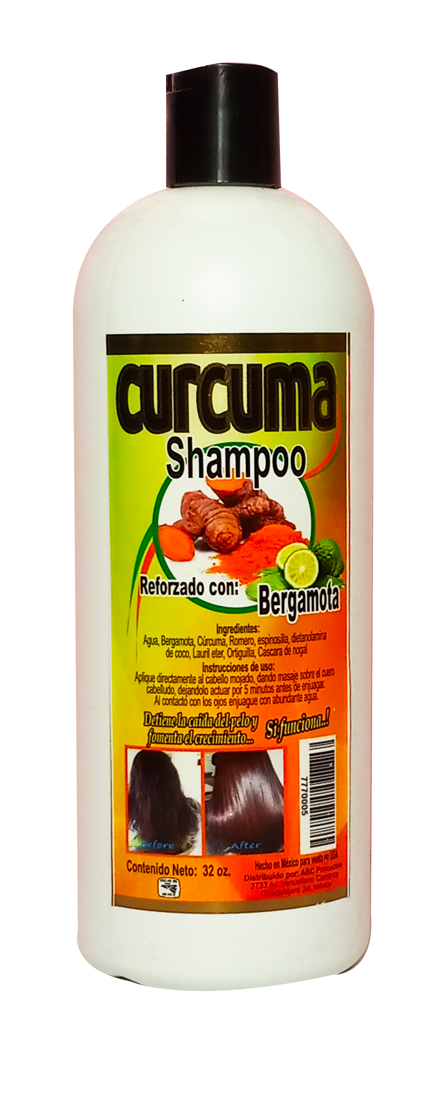 Shampoo de Curcuma reforzado Bergamota